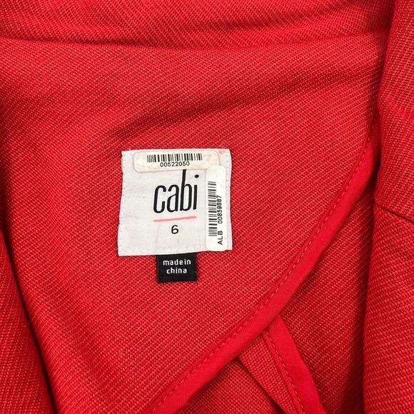Cabi Playdate Jacket Red Blazer Utility Pocket Stretch Womens Size 6 Office - Picture 4 of 9